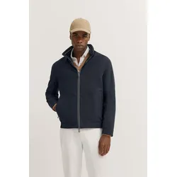 Blouson BUGATTI, Herren, Gr. 56, 390, marine, 100% Polyester, unifarben, casual, regular fit, Langarm Bündchen, Jacken, mit Flexcity-Ausstattung