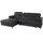 Cotta Ecksofa "Caluso L-Form", schwarz, B:254cm H:74cm T:167cm, NaturLEDER (echtes Rindsleder) in Sitz und Rücken.