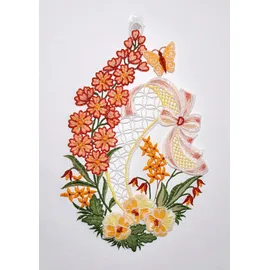 Stickereien Plauen Fensterbild STICKEREIEN PLAUEN "Blumenwiese" Gr. 1, bunt, B:22cm H:31cm, Polyester, Fensterbilder, Hakenaufhängung