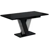 altdecor Esstisch INEY (Esstisch ausziehbar, Esszimmertische, Tisch Wohnzimmertisch), Esszimmertisch ausziehbar 120 - 160 x 80 x 75 cm schwarz