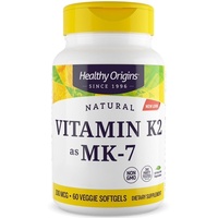Healthy Origins, Natural Vitamin K2 as MK7, 100mcg, 60 Veg. Weichkapseln