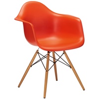 Vitra Stuhl Eames Plastic Armchair DAW 83x63x59 cm poppy red rot, Gestell: Ahorn, Designer Charles & Ray Eames