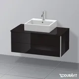 Duravit XSquare Waschtisch-Unterschrank XS491104040, 100x40x54,8cm, 2 Schubkästen, Schwarz Hochglanz