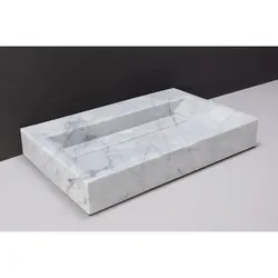 Forzalaqua Stein Waschbecken, BELLEZZA CARRARA MARMOR POLIERT 80,5X51,5X9CM