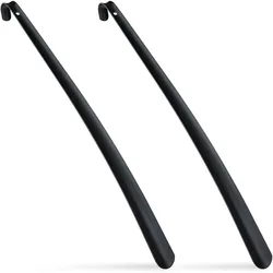 Relaxdays Relaxdays Schuhlöffel Metall, 2er Set, stabil, Schuhanzieher 58 cm lang, zum Aufhängen, Anziehhilfe für Schuhe, schwarz