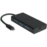 Value USB 3.2 Gen 1 Typ C zu Gigabit Ethernet Konverter + Hub