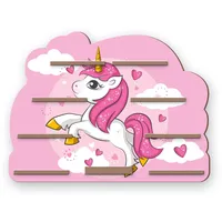 Kreative Feder Regal „Einhorn“ geeignet für Toniebox und Tonies inkl. 40 Metallplättchen für Flexible Befestigung der Tonie Figuren (Einhorn)