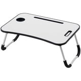 Albatros International Albatros Laptoptisch mit Schublade FLIP Weiss - Bett Tablett-Tisch, klappbar - Laptop Tisch für Couch oder fürs Bett mit Handy/Tablet-Halter oder Frühstücks-Tablett