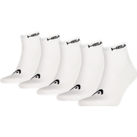 Head Unisex Quarter Socken, Vorteilspack - Kurzsocken, einfarbig Weiß 35-38