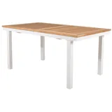 VCM ebuy24 Panama Esstisch mit Zusatzplatte 160-240 cm Weiß Natur