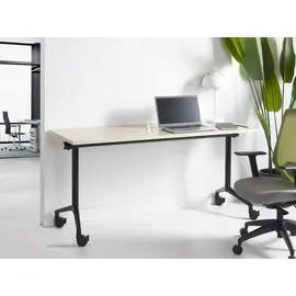 Beliani Zusammenklappbarer Schreibtisch Cavi 160 cm) 60 cm mit Rädern
