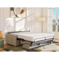 Schlafsofa 3-Sitzer - Liegefläche: 140 cm - Matratzenhöhe: 22 cm mit Memory Schaum - Stoff - Beige - CALIFE
