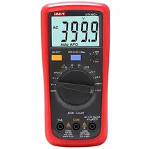 UNI-T Multimeter UT136C+ Digitalmultimeter mit Kabeln, Spannungs- und Strommessung, inklusive Messleitungen rot