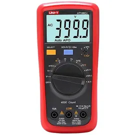 UNI-T Multimeter UT136C+ Digitalmultimeter mit Kabeln, Spannungs- und Strommessung, inklusive Messleitungen rot