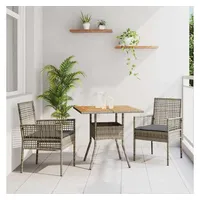 vidaXL Garten Essgruppe 3-tlg. Grau