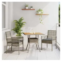vidaXL Garten Essgruppe 3-tlg. Grau