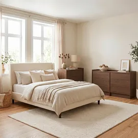 petits-meubles Kommode Japandi 184 x 90 x 38 cm Braun