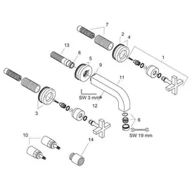 Hansgrohe Citterio 3-Loch Waschtischarmatur Brushed Black Chrome