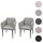 Mendler Einzelst�ck | 2er-Set Esszimmerstuhl HWC-H93, Küchenstuhl Lehnstuhl Stuhl ~ Kunstleder taupe-grau