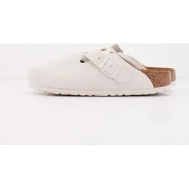 Birkenstock Boston Suede Holzschuhe Antique White 40