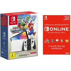 Switch OLED + Super Mario Bros. Wonder + 12 Monate Nintendo Online 