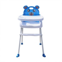 4-in-1-Kinderhochstuhl Baby-Esszimmerstuhl Booster Seat Stufenhochstuhl Verstellbarer Klappstuhl für optimalen Komfort für Baby (Blue)