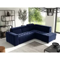 Fun Möbel Ecksofa Schlafsofa Sofa CESENA Stoff Salvador Dunkelblau