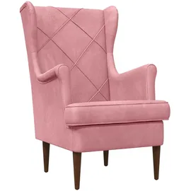 vidaXL Sessel Rosa Samt 1 x 1 x 1 cm Rosa mit Kissen