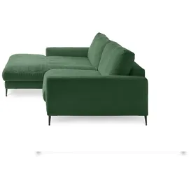 KAWOLA Ecksofa Cara Cord Recamiere links smaragd
