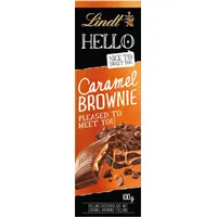 Lindt Hello Tafel Caramel Brownie mit knusprigen Gebäckstückchen 100g
