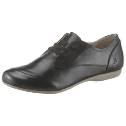 Slipper JOSEF SEIBEL "Fiona 01", Damen, Gr. 39, schwarz, Leder, klassisch, Schuhe, Komfortschuh, Schlupfschuh mit elastischer Zierschnürung