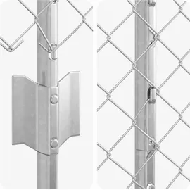 vidaXL Zaun 1,6 x 10 m Silber/Stahl