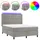 vidaXL Boxspringbett mit Matratze & LED Hellgrau 140x200 cm Samt
