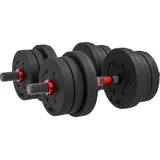2 In 1 Hanteln Set 20 Kg Verstellbare Kurzhantel & Langhantel Professionell Dumbbell Krafttraining Schwarz