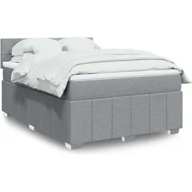 vidaXL Boxspringbett 140 x 200 cm Hellgrau