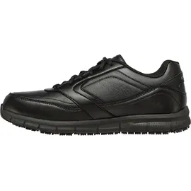 SKECHERS Nampa Sneaker, Black Synthetic Pu, 39.5
