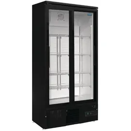 Polar Refrigeration Polar Serie G Getränkekühlschrank 490 l 2 Schiebetüren 900 mm hoch Schwarz