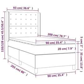 vidaXL Boxspringbett 90 x 200 cm Creme