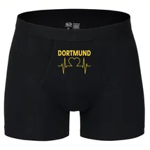 multifanshop Herren Boxer Short - Dortmund - Herzschlag - Druck gelb - Unterwäsche