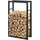 [en.casa] Kaminholzregal Metall 60 x 25 x 100 cm Schwarz
