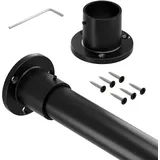ARTEST Garderobenstange Serie STRONG II 32x1.5mm 100 cm- schwarze matte -Kleiderstange Wandmontage, Einfache Kleiderstange Für Schrank, Ideal Für Ästhetische Kleiderstange Schrank Systeme
