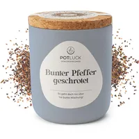 POTLUCK | Bunter Pfeffer geschrotet | Gewürzmischung im Keramiktopf | 75g | Vegan, glutenfrei und mit natürlichen Inhaltsstoffen