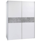 P & B Schwebetürenschrank 170 x 195 x 59 cm weiß