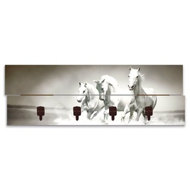 Artland Garderobenleiste »Herde von weißen Pferden«, schwarz