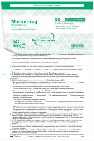 RNK Verlag Universal-Mietvertrag für Wohnungen - SD, 3 x 2 Blatt, DIN A4, 10 Stück