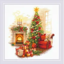 Riolis Kreuzstich Stickpackung "Weihnachtsgelassenheit", Zählmuster, 30x30cm
