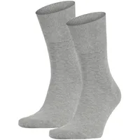 Falke Unisex Sportsocken 2er Pack - Run, Freizeitsocken, unifarben #1 Hellgrau 42-43