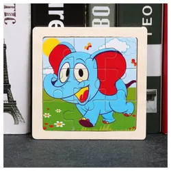 Tinisu Puzzle Kinder Baby Holz Puzzle Cartoon Elefant 9 Teile Puzzle, Puzzleteile