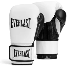 EVERLAST Powerlock OG Boxhandschuhe (Weiß/Schwarz), Boxsack-, Training & Sparring-Handschuhe mit Klettverschluss, Schaumstoffpolsterung, ergonomischer Griff – authentische Everlast Ausrüstung
