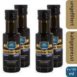 4 x Leinöl - Lausitzer Gold (kaltgepresst ungefiltert Premium Leinöl), 4 x 105ml